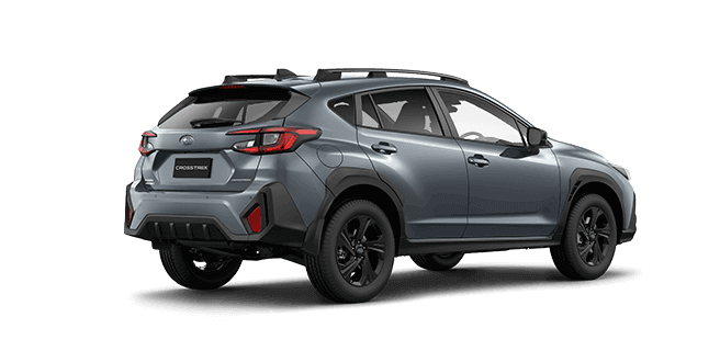 Rear view of Offshore Blue Metallic Subaru Crosstrek