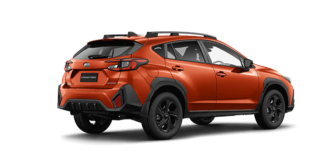 Rear view of Pure Red Subaru Crosstrek