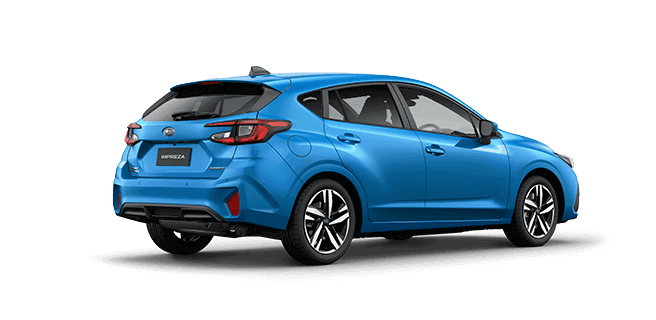 Rear View Pure Red Subaru Impreza