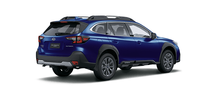 Rear View of Crystal Black Silica Subaru Outback