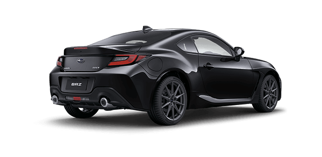 Rear view of Ice Silver Metallic Subaru BRZ