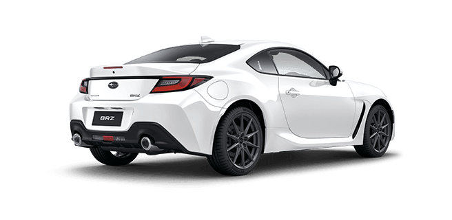 White Rear View Subaru BRZ  