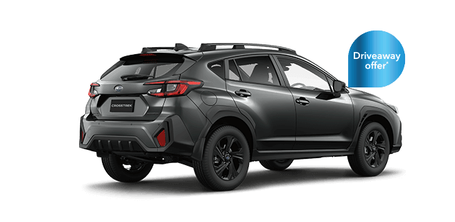 Rear view of Pure Red Subaru Crosstrek