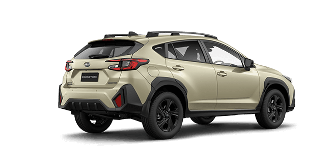 Rear view of Offshore Blue Metallic Subaru Crosstrek