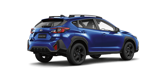 Rear view of Sapphire Blue Pearl Subaru Crosstrek