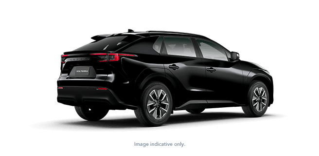 Rear View of Subaru Solterra Cosmic White Pearl 